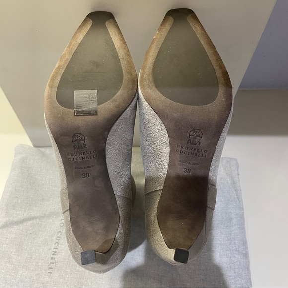 Brunello Cucinelli ankle boots, gray suede, size 38 - Picture 7 of 16